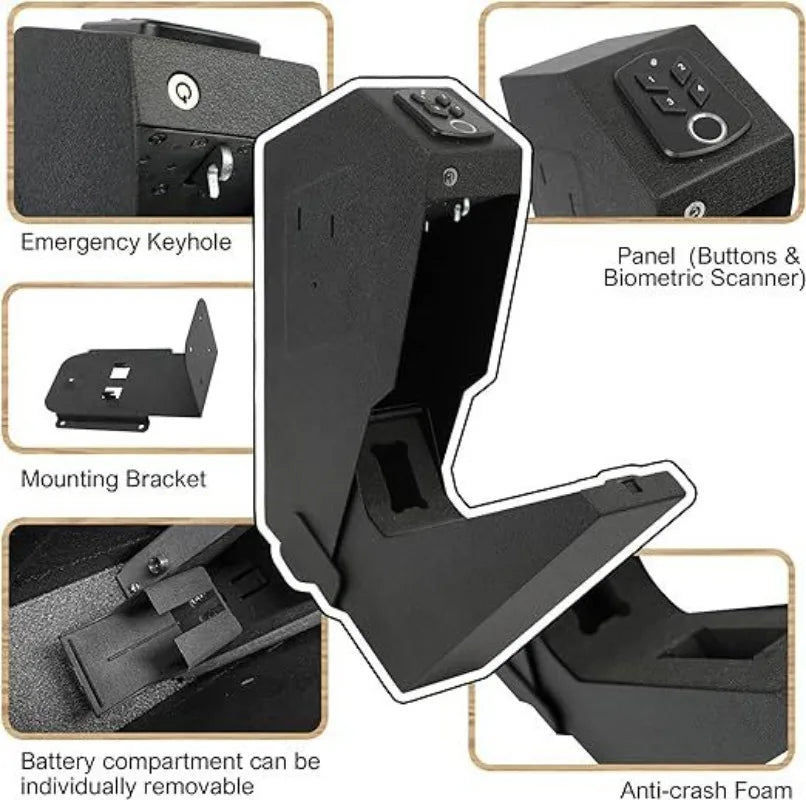Quick Access Handgun Safe with Fingerprint and Key
