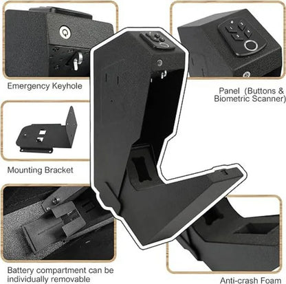 Quick Access Handgun Safe with Fingerprint and Key