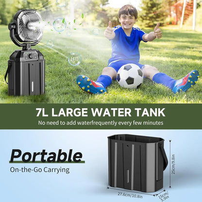 7L Bucket Misting Fan with USB Rechargeable Battery
