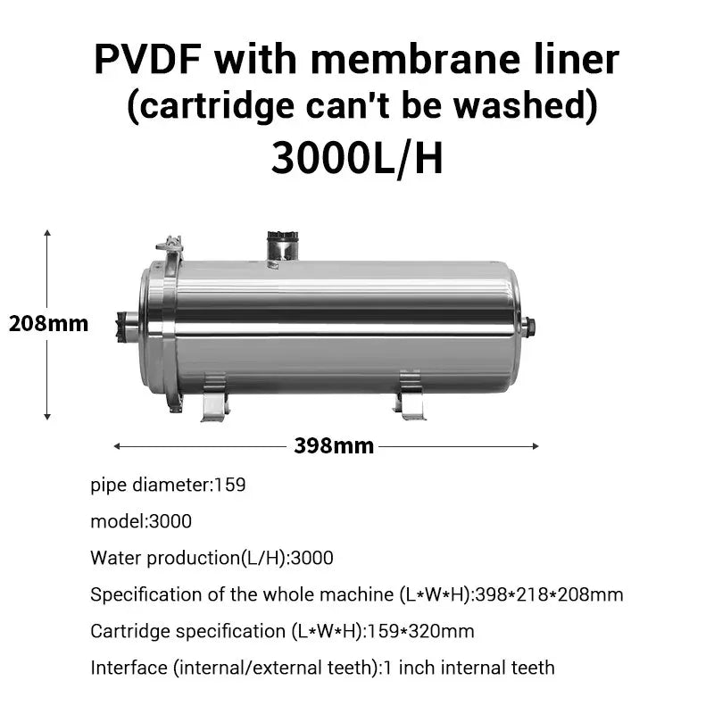 Ultra Filtration Water Purifier 3000L with Cleaning Tube