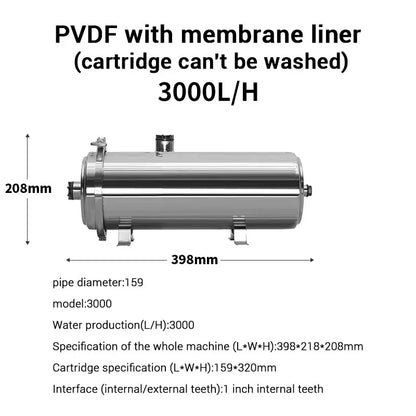 Ultra Filtration Water Purifier 3000L with Cleaning Tube