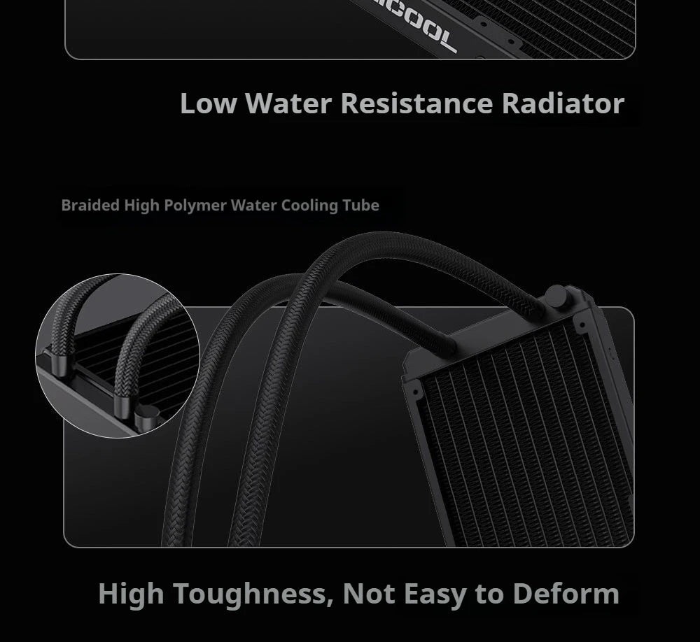 White 240mm AIO Liquid Cooler with 4" Display