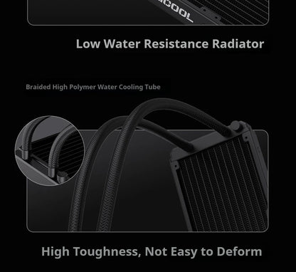 White 240mm AIO Liquid Cooler with 4" Display