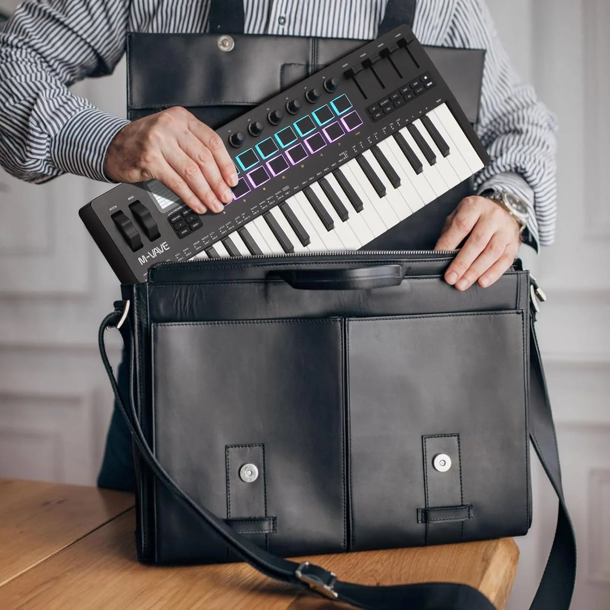 Portable 37-Key MIDI Controller with Synth Engine