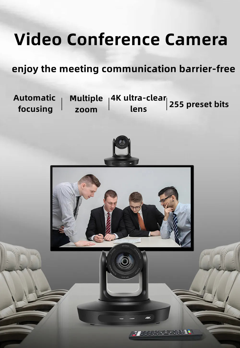 4K 10X PTZ Conference Camera with LAN and HDMI