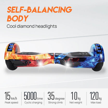 Self Balancing Hoverboard with Bluetooth Speaker LED Blue