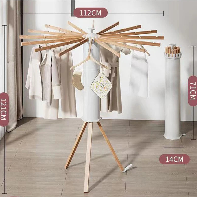 Heavy Duty Foldable Clothes Drying Rack Swivel Tripod Stand