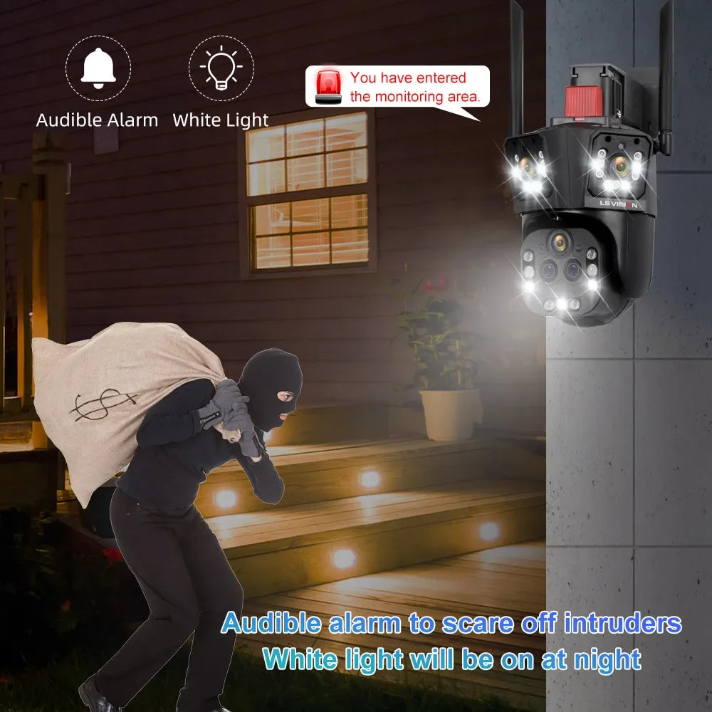 10K Outdoor WiFi Camera 20x Zoom 128GB Storage