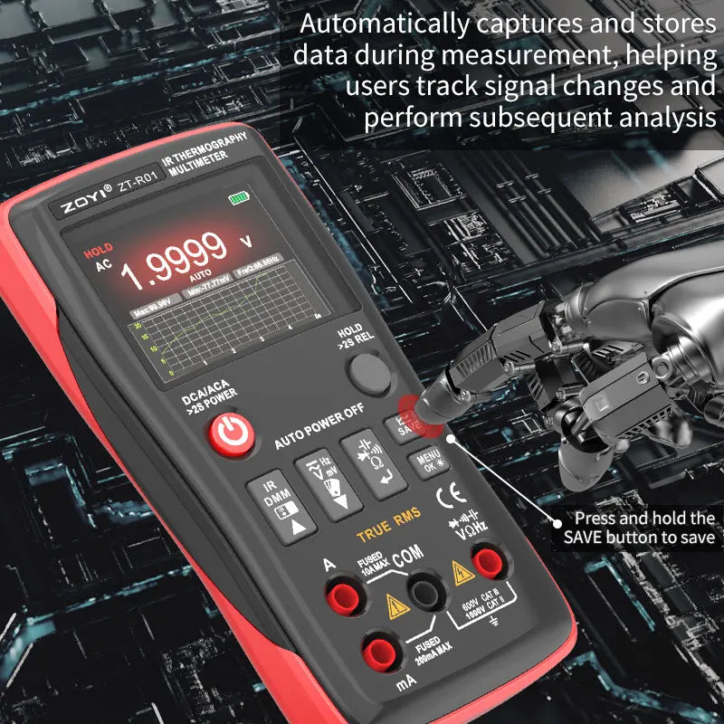 Two-in-One Infrared Thermal Imager & Multimeter Tool