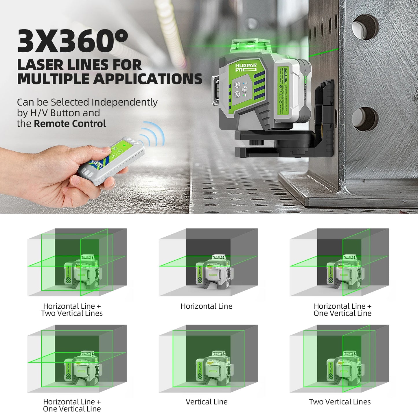 Self-Leveling Green Beam Laser Level With Receiver