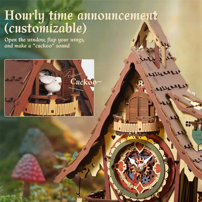 DIY Black Forest Wooden Clock Model with Working Cuckoo