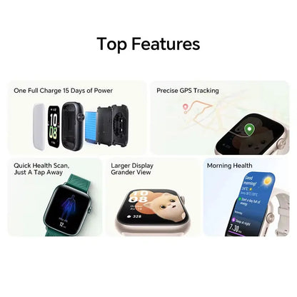 Waterproof Smartwatch 1.85" AMOLED Screen with Bluetooth 5.2