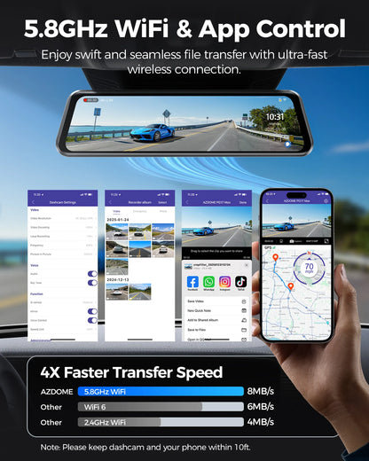 256GB PG17 Max Car Dash Cam with Storage