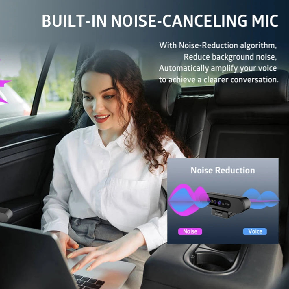 Full HD 1080P Webcam with Noise-Reduction Microphone