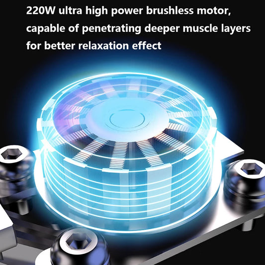 Powerful Black 220W Muscle Massager for Gym Recovery