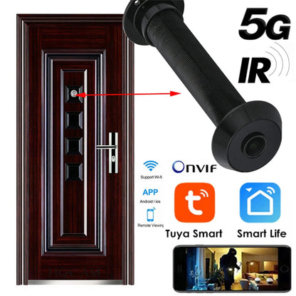 Rechargeable WiFi Video Peephole Camera 64GB Black