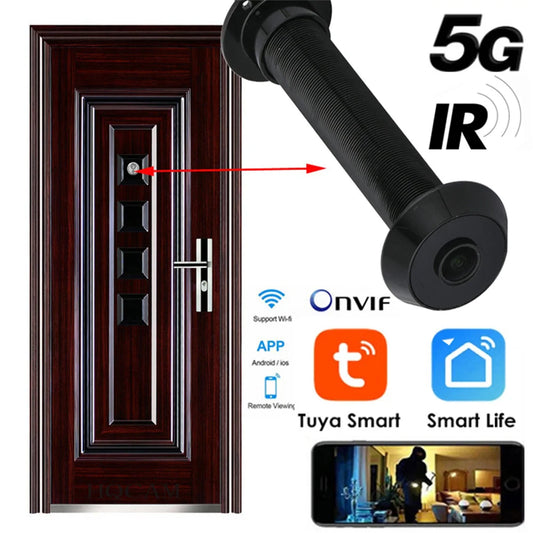 Rechargeable WiFi Video Peephole Camera 64GB Black
