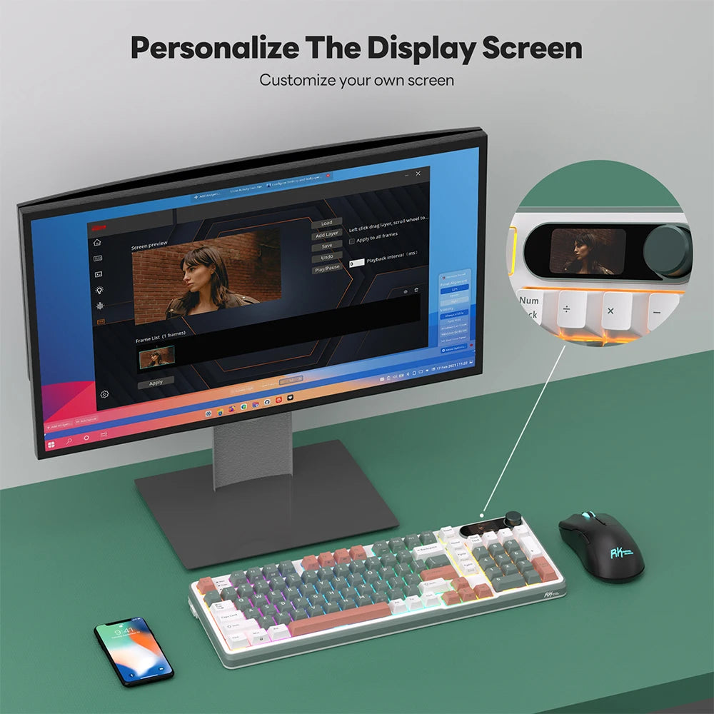 Wireless Gaming Keyboard Brown Switch Light Cloud Layout