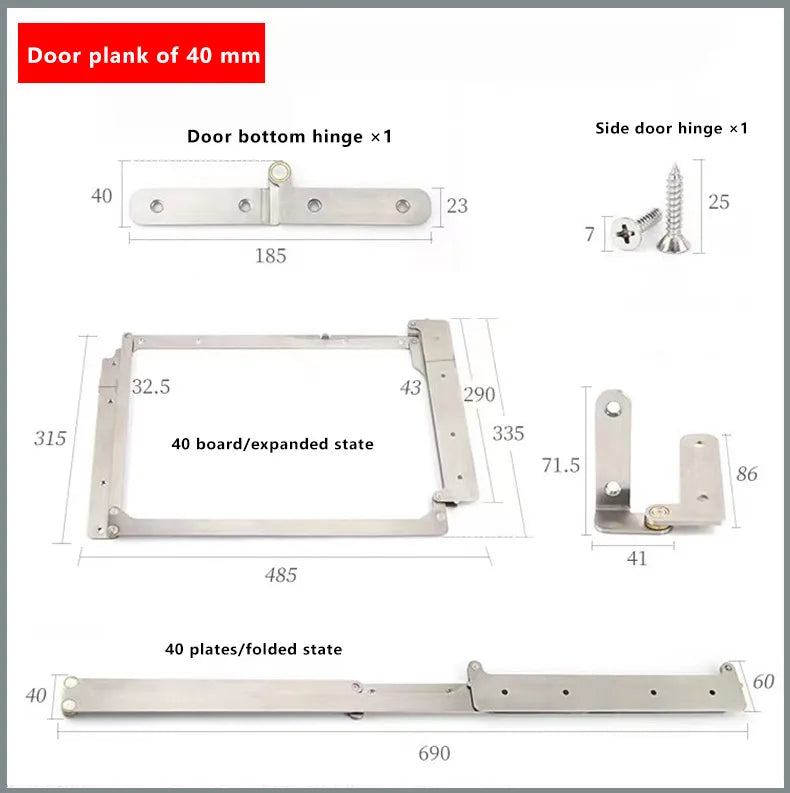 18mm Right Folding Door Connector Hardware Accessory