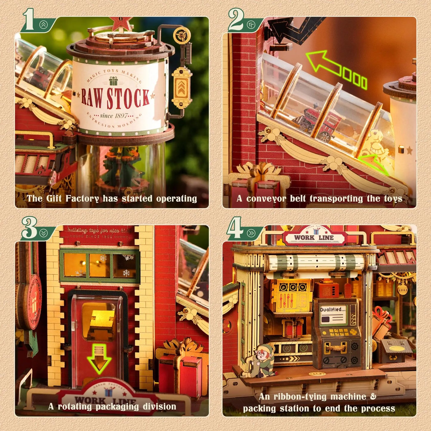 Wooden Mechanical Puzzle Kit with Music and Lights