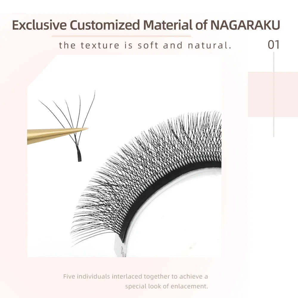 0.07mm 11mm Premade Eyelash Fans Natural Soft Volume Extensions