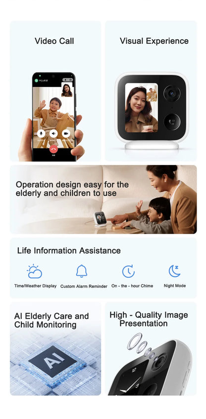 Smart 2.5K Home Security Camera with 3.5 Inch Screen