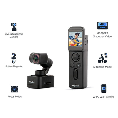 Feiyu Professional 4K Action Camera 256GB Kit with 3-Axis Gimbal