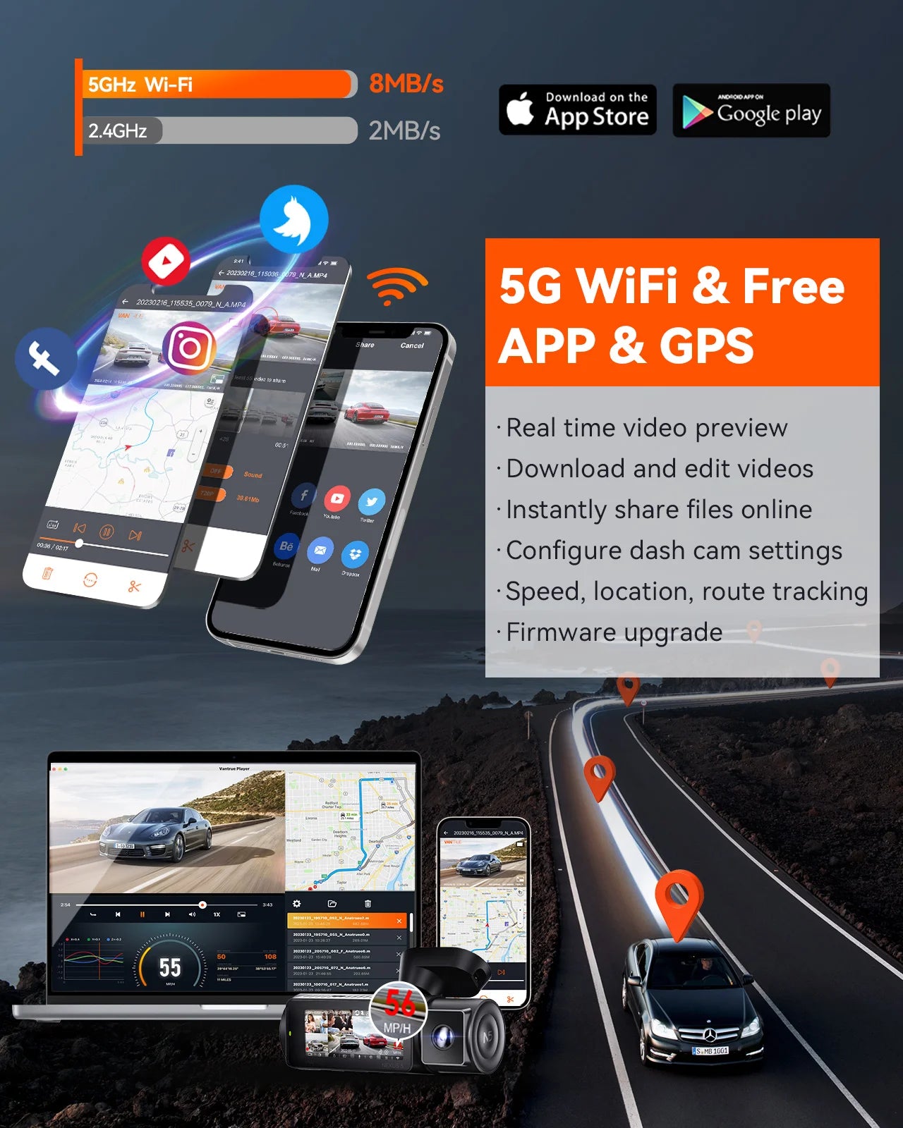 N5 4-Camera Car Dash Cam 2.7K HD