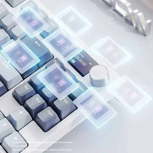 Metal Knob Mechanical Keyboard with 2.4G Dongle