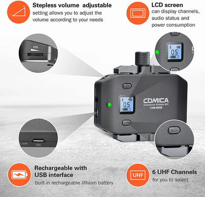 Wireless Handheld Microphone with Tripod for Camera and Phone