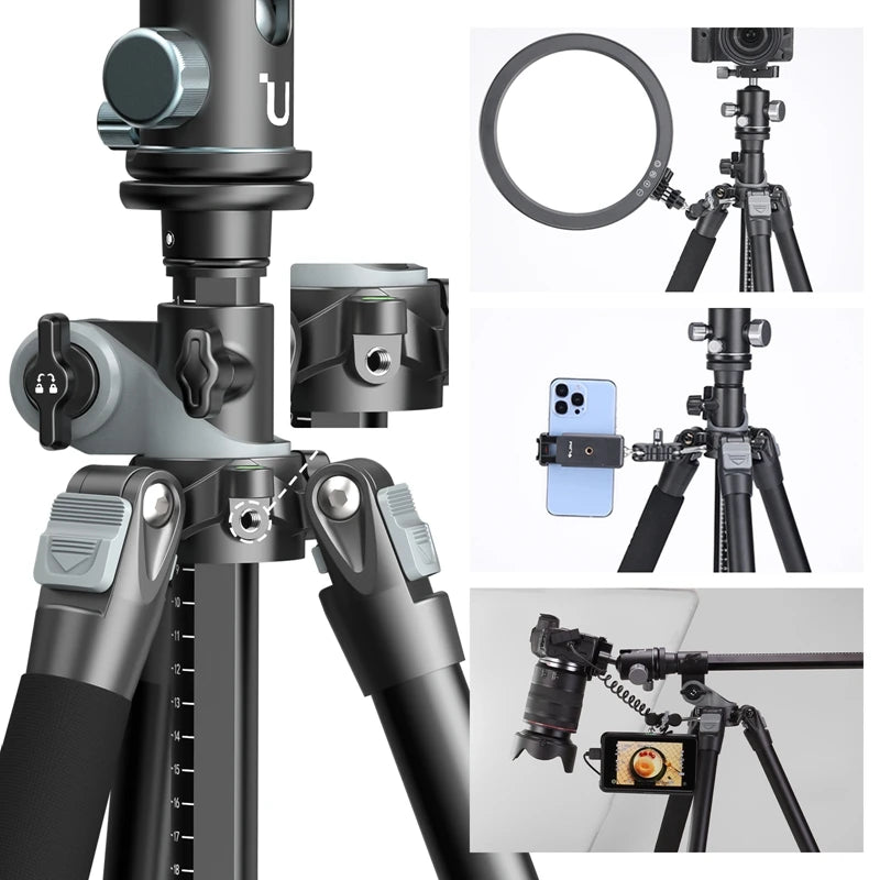 Extendable Professional Aluminum Camera Tripod 360 Degree Rotation