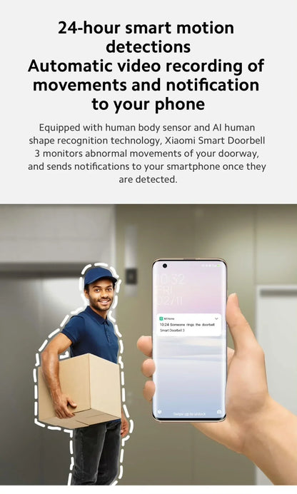 2K Smart Video Doorbell with Night Vision and AI Alerts