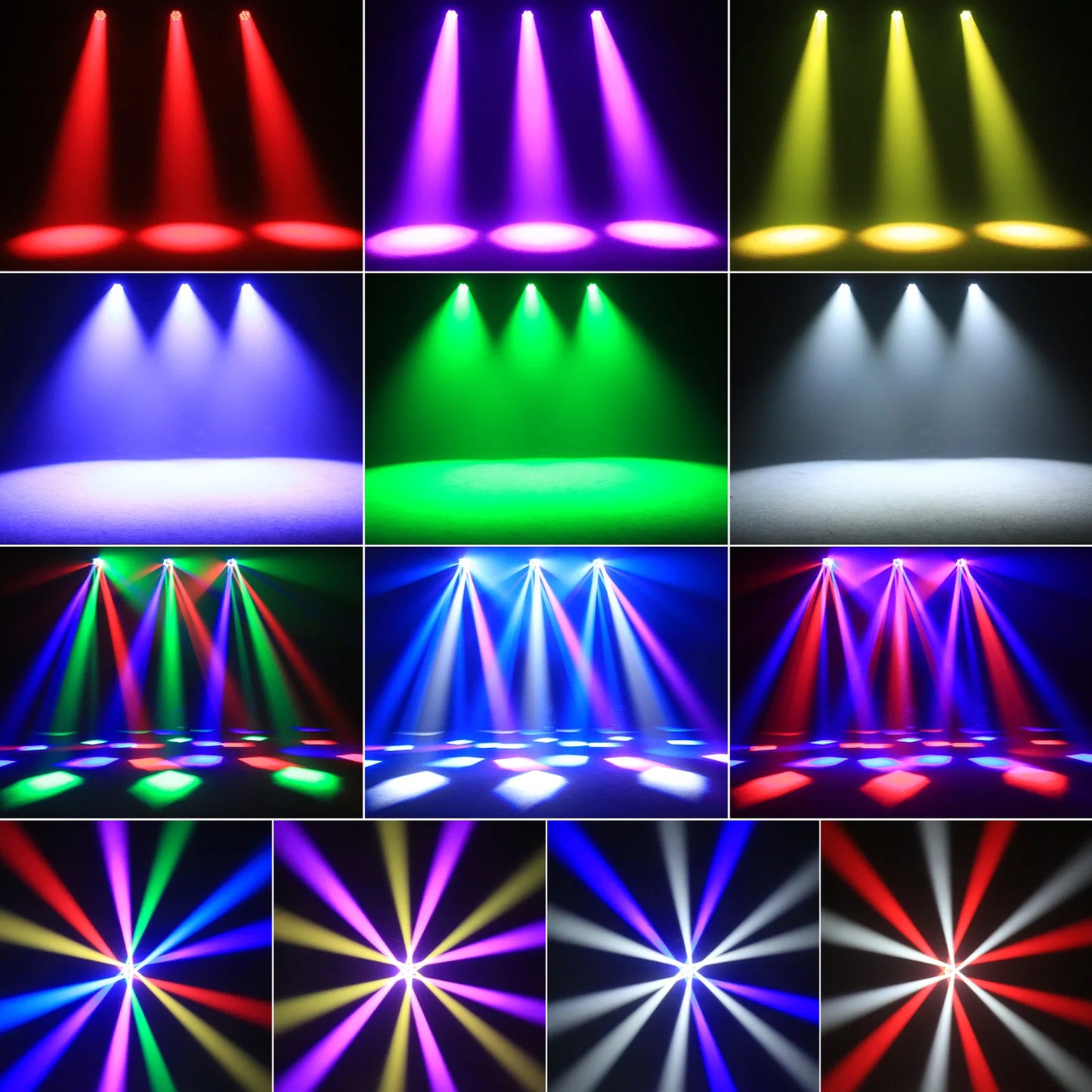RGBW LED Moving Head Wash Beam Lights 2 Pack