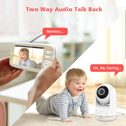 5 Inch Baby Monitor Camera 2-Way Audio 3X Zoom