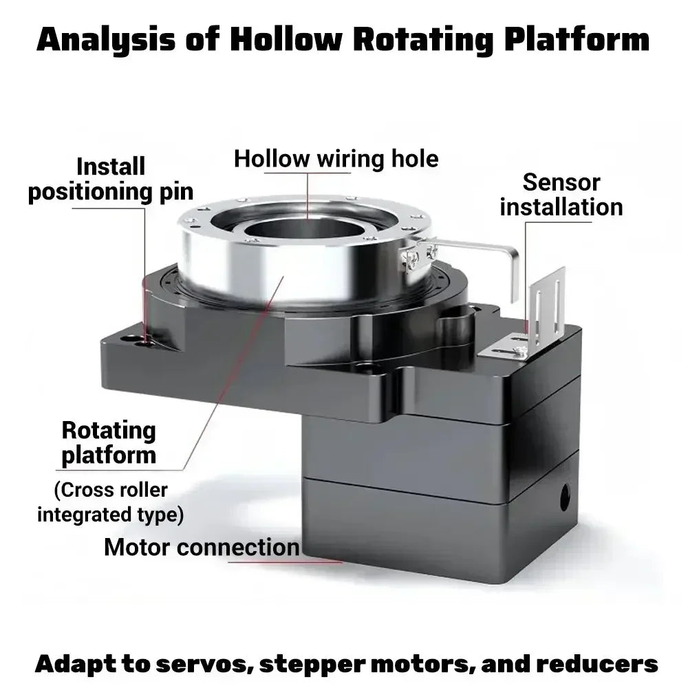 Rotary Positioner Hollow Rotating Platform 10:1 Reducer