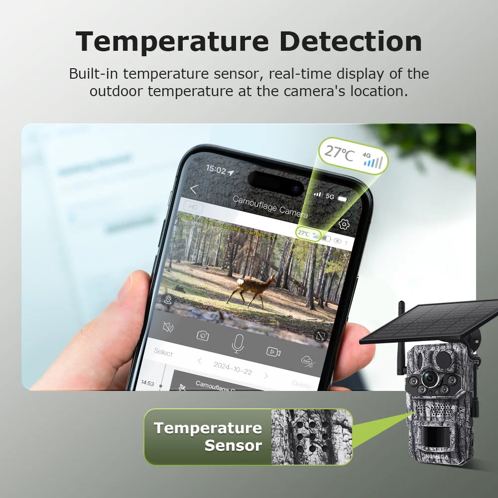 Smart GPS 5MP Outdoor Trail Camera 4G Solar 64GB