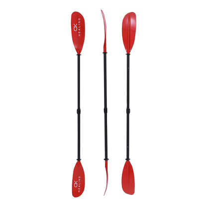 Red 4 Section Kayak Paddle Fibreglass Shaft SUP Oar