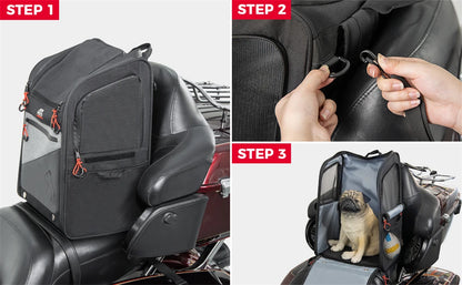 Portable Motorcycle Pet Carrier Backpack 44L for Dogs and Cats