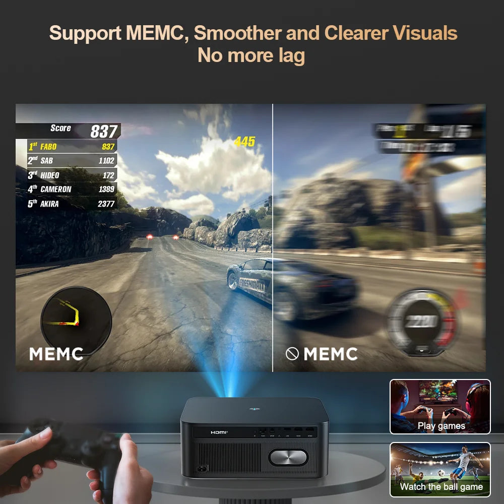 Smart Portable Movie Gaming Projector 4K WiFi Android