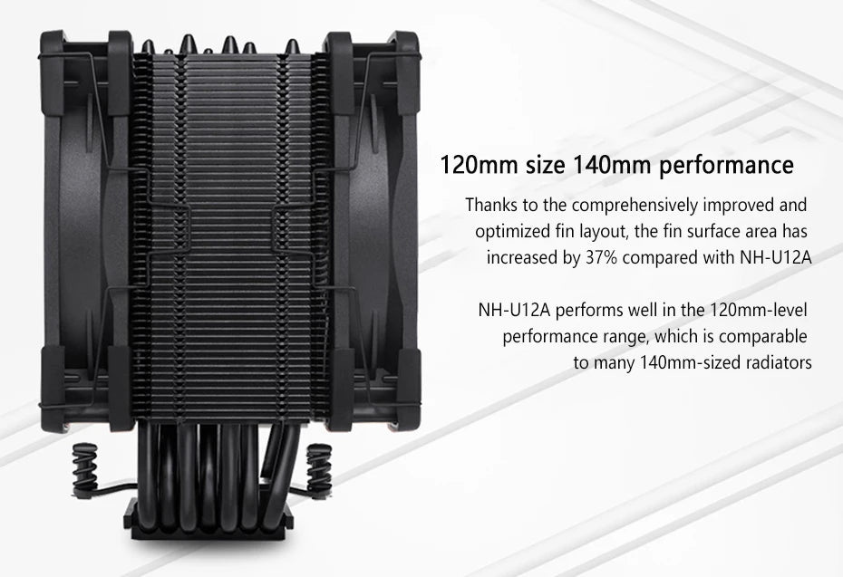 High-Performance Brown CPU Cooler Silent Dual Fan Radiator