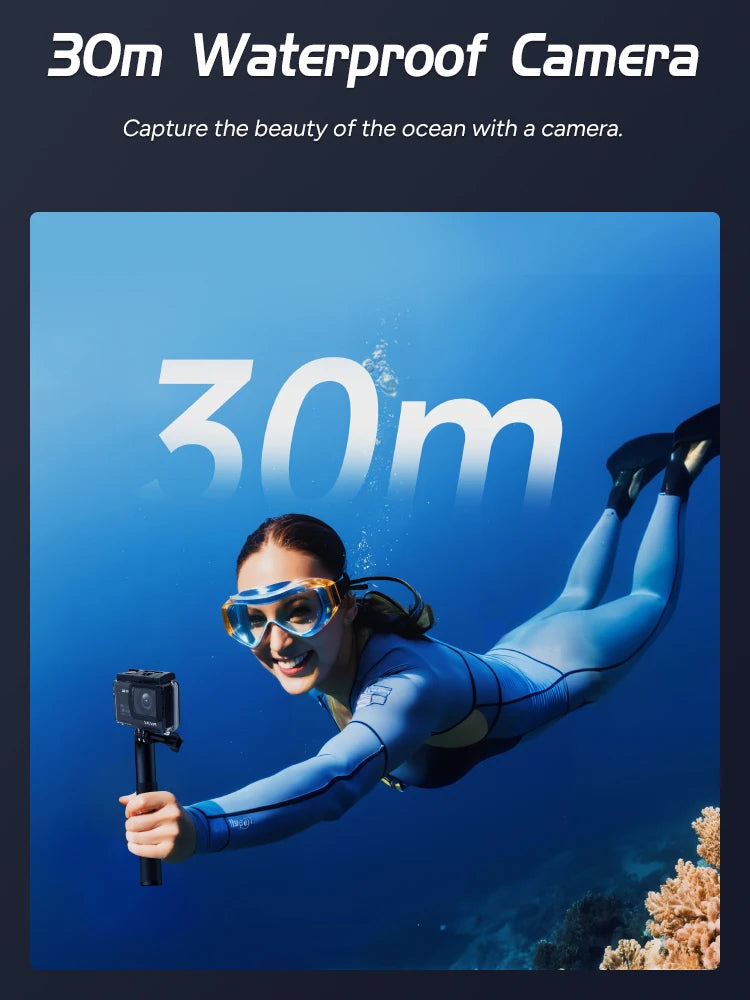 Waterproof 4K Action Camera with Anti-Shake and 5G WiFi