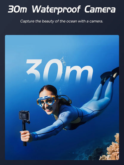 Waterproof 4K Action Camera with Anti-Shake and 5G WiFi