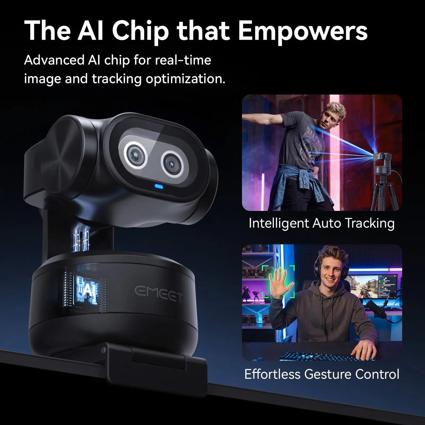 2K AI Tracking Webcam 1080P 60FPS Autofocus PTZ Camera