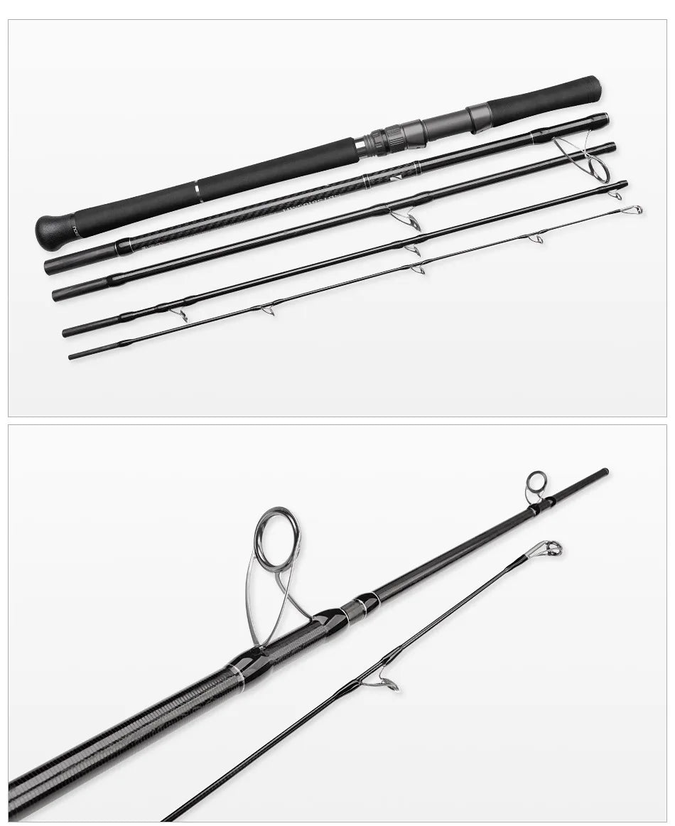 Portable 2.9m MH Spinning Fishing Rod 80g Lure