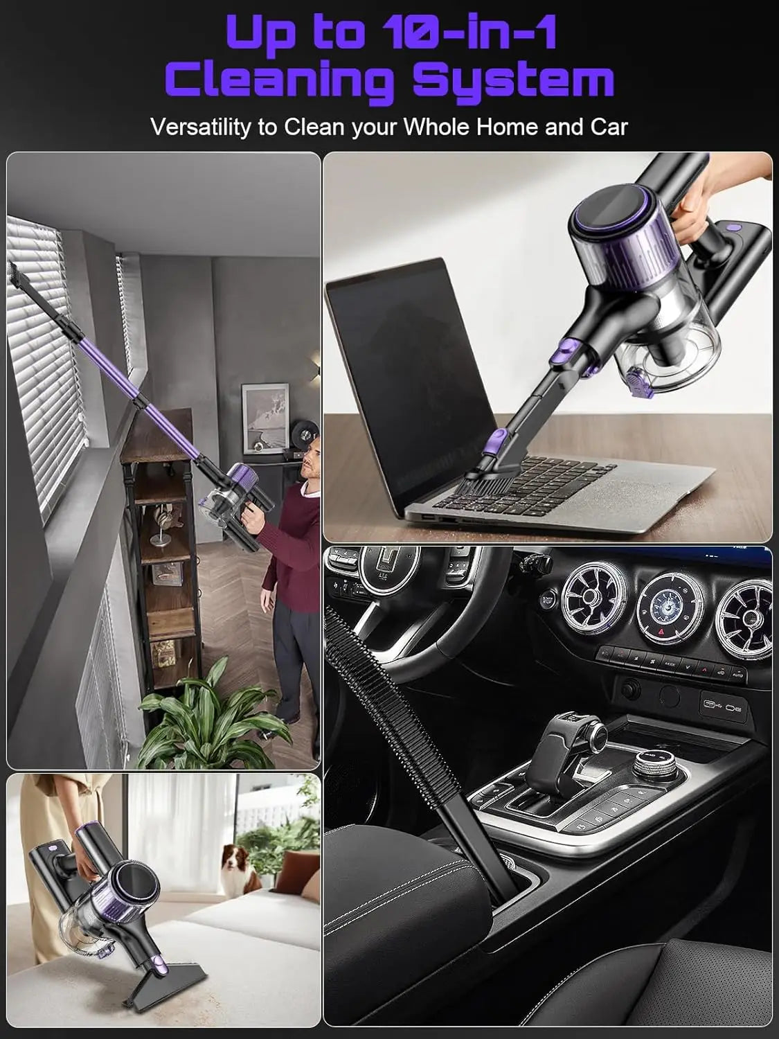 10in1 Powerful Cordless Vacuum Cleaner for Home and Car