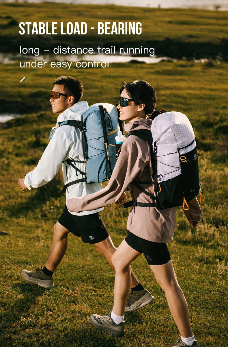 White 30L Lightweight Waterproof Hiking Backpack for Outdoor Adventures