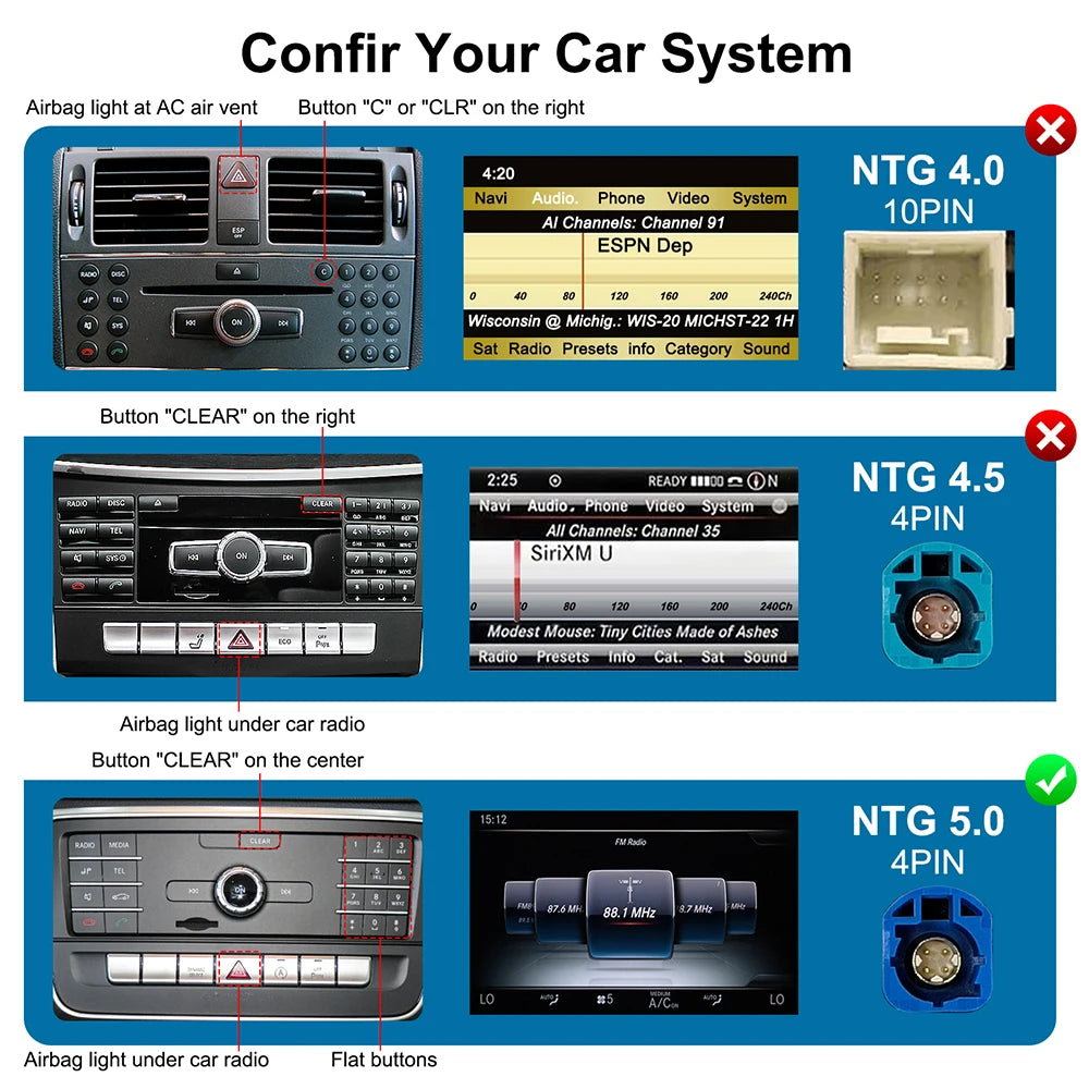 Smart Wireless Car Play Auto Receiver for Benz NTG 5.0