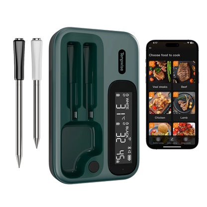 Wireless Meat Thermometer 2 Probes HD Backlit LCD