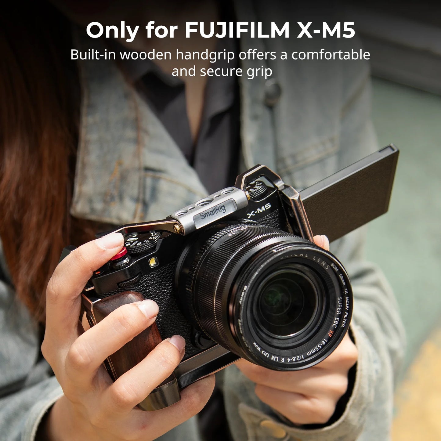 Retro Camera Cage for FUJIFILM X-M5 with Handgrip