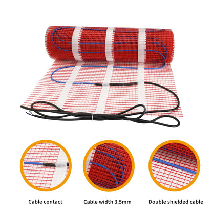 200W Heated Floor Mat for Tile & Cement 11 Square Meter